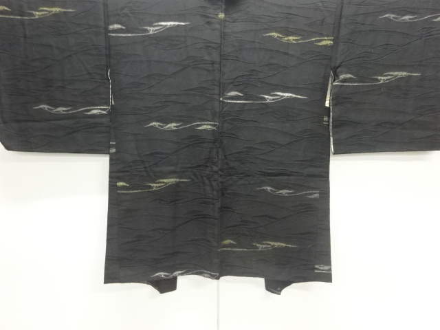 抽象松模様織り出し一つ紋羽織